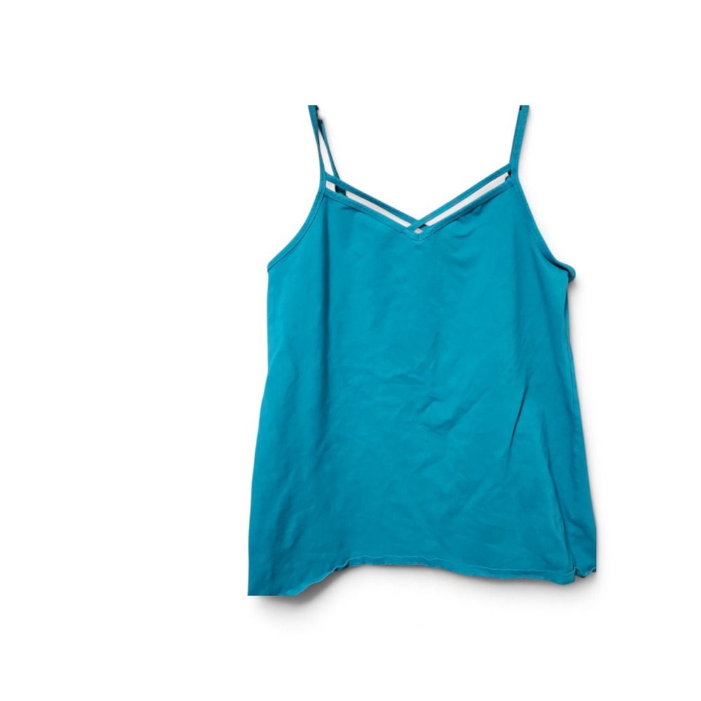 Torrid Teal Blue Double Strap Crisscross Camisole Tank Top Stretch Cami 0569
